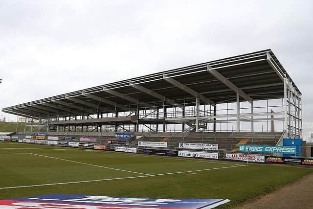 The east stand as it was when Kelvin Thomas became Cobblers chairman