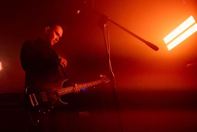 Tim Muddiman on stage at the Roadmender during Gary Numan's headline gig in 2019. Photo by David Jackson.