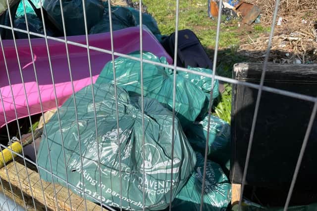 Cllr Choudary's photos showed rubbish dumped on his land in council sacks