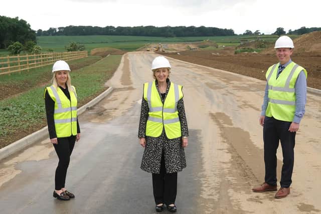 Andrea Leadsom MP was given a tour of the in-progress road.