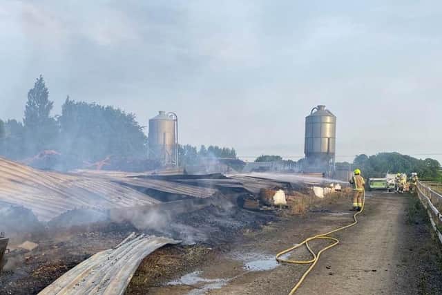 The shed was destroyed by last night's blaze