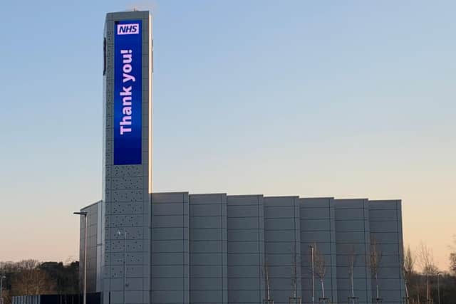 Hundreds of thank you messages will be displayed on the university's power tower to mark National Thank You Day.