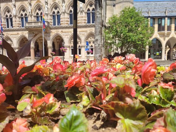 Planting near the Guildhall as part of Northampton in Bloom