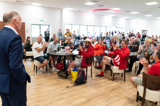 Sir Geoff Hurst took part in a question and answer session with Brackley fans