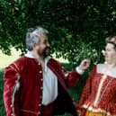 Petruchio (Mark Farey) and Kate (Beverley Webster).