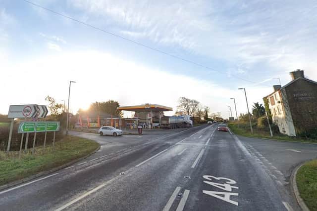 Saturday's smash happened as a BMW was turning right at Hannington crossroads