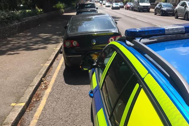 This car was seized when police found that the driver only had a provisional licence.