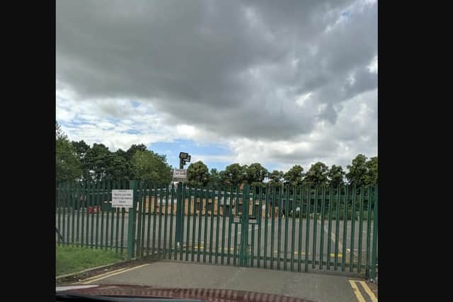 Patients arrived at the Kingsthorpe Bowls Club this morning to find the gates closed. Photo: Hilary Scott