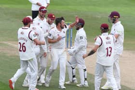 Simon Kerrigan is the centre of attention after grabbing the wicket of former England man Gary Ballance
