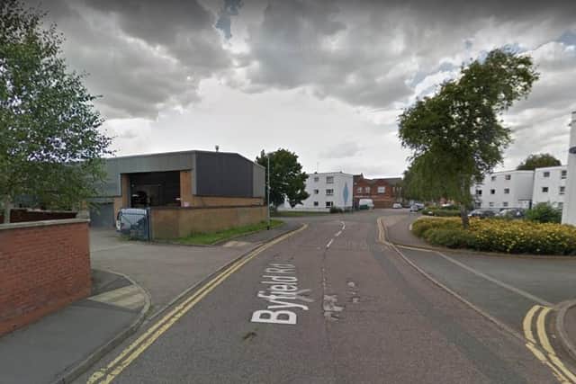 The assault took place in Byfield Road behind the Halfords MOT centre.