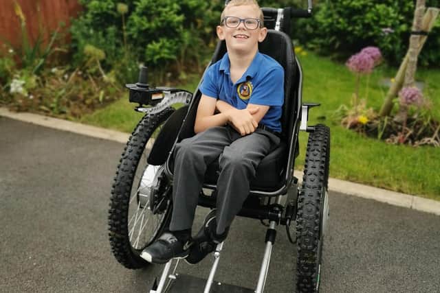 Joey has already trialed the wheelchair and was 'overjoyed' by the independence it gave him.