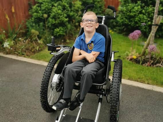 Joey has already trialed the wheelchair and was 'overjoyed' by the independence it gave him.