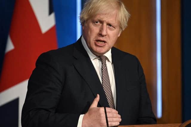 Boris Johnson makes his announcement at Downing Street on Monday