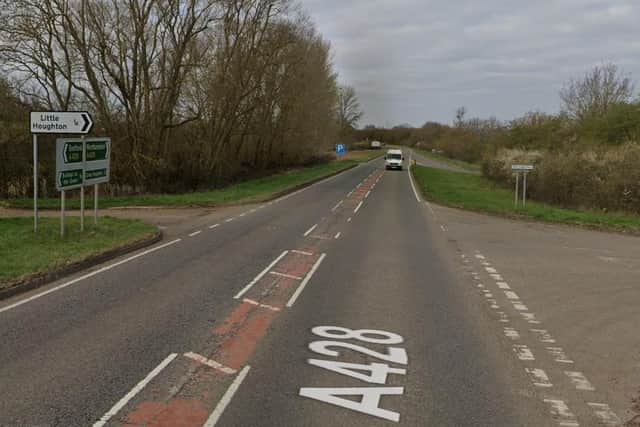Last december's crash happened at the Little Houghton turning on the A428
