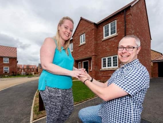 Ele Stanhope and Kevin Brownsill got engaged after Kevin popped the question on the doorstep of their new home