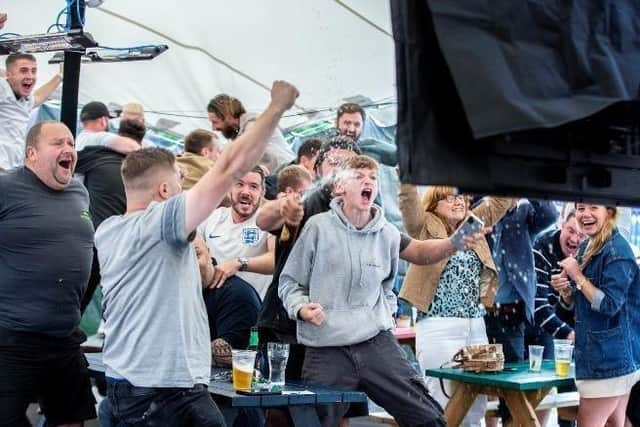 England fans went wild at Thomas Beckett during the win over Germany in the Euros quarter-final. Photo: Kirsty Edmonds