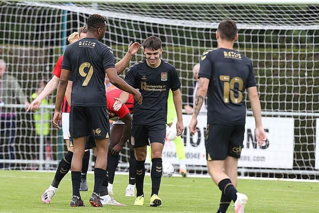Teenager Liam Cross opened the scoring inside a couple of minutes at Fernie Fields. Pictures: Pete Norton.