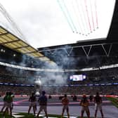 The Red Arrows flew over Wembley just before kick-off in last night's final