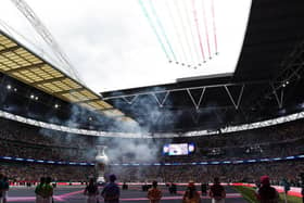 The Red Arrows flew over Wembley just before kick-off in last night's final