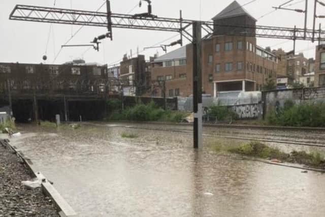 Euston station was shut down after lines flooded last night