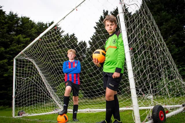 Finnley Bullock and Oscar Robbins on the pitch. Picture: Pictures55