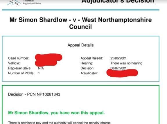 Mr Shardlow was told he had won his appeal on Friday (July 9)