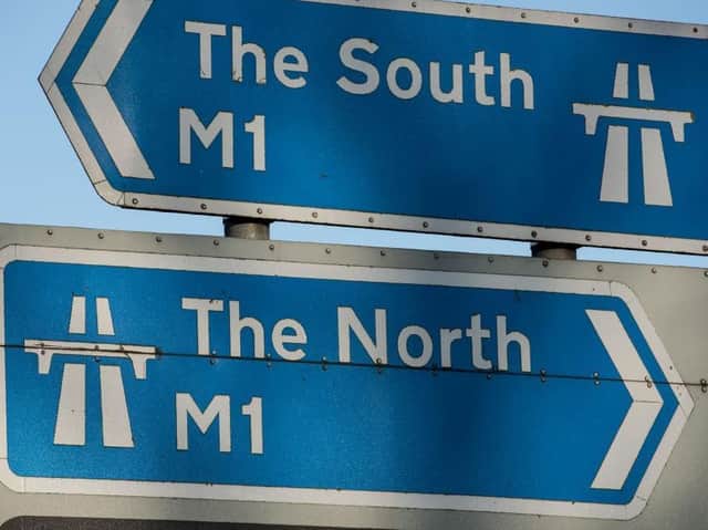 Two lanes are blocked by a crash on the M1 northbound on Tuesday afternoon