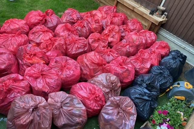 Michelle collected 47 bags during her week-long challenge.