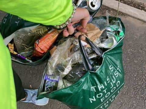The dedicated litter picker even collected on her morning runs.
