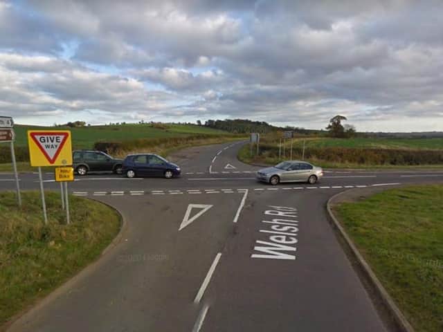 The horsebox overturned at the junction of A361 and Welsh Road, Aston Le Walls.