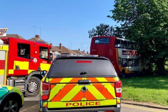 Emergency services rushed to the scene of Saturday's crash