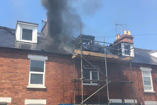The fire on Sunday. Pictures: Oxfordshire Fire & Rescue Service Facebook page.