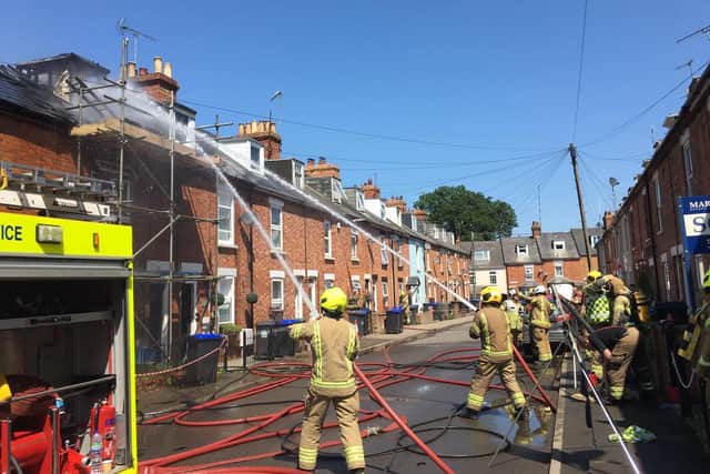 Fire crews tackle the blaze. Picture: Oxfordshire Fire & Rescue Service Facebook page.