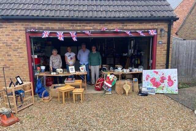 Nearly 50 villagers took part in the garage sale.