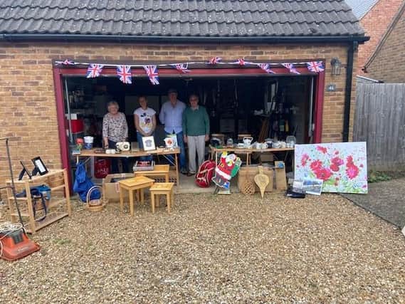 Nearly 50 villagers took part in the garage sale.