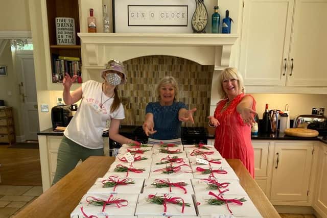 The women made and delivered 120 boxes over the course of two days.