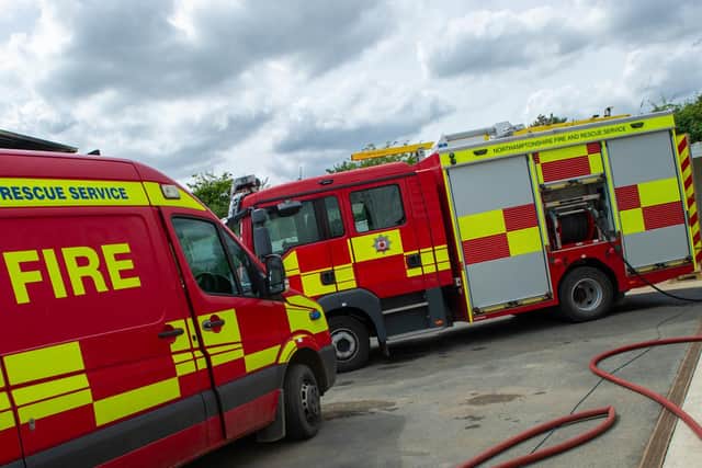 Four fire crews tackled Saturday's blaze in a Hunsbury Meadows house