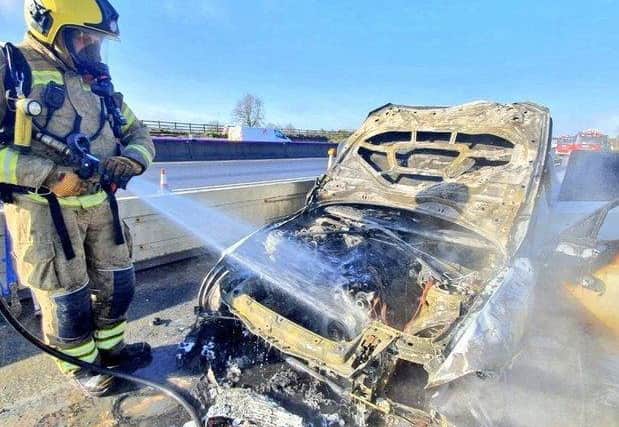 This car fire on the M1 in February this year was just one of more than 3,000 calls in a year answered by firefighters