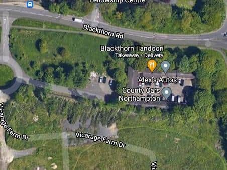 The 13 homes have been earmarked for the green space in the top left of the image. The new Vicarage Farm Drive is now located in the green space in the bottom left of the picture.