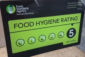 Five is the highest hygiene rating eateries can get