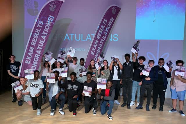 Students at Abbeyfield celebrate.