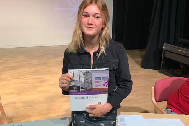 Kayleigh from Abbeyfiled is going to college to study Forensic Science and Criminology. She said: "It’s all been worth it."