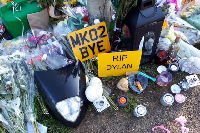 Tributes and flowers were left at the scene where Dylan Holliday died earlier this month