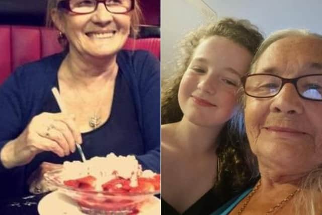 Margaret Hutt with her granddaughter (right).
