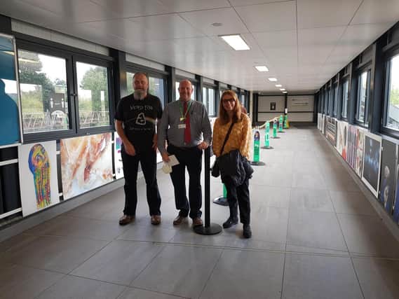 Left t right: Charles Taylor (technician demonstrator – Northampton College), David Flanagan (duty operations manager for London Northwestern Railway) and Sophie Pennington (curriculum manager of arts, design & photography – Northampton College).