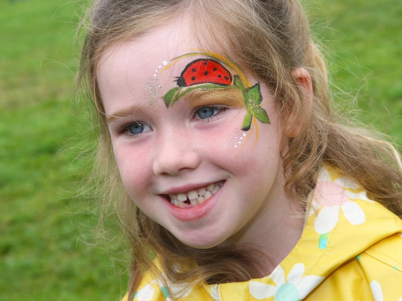 Isla Henley, four, with her nature-inspired face painting