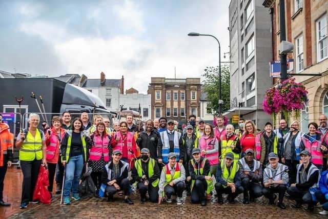 Members of the group helped to launch the big clean up in Northampton town centre.