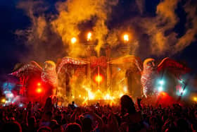 The main stage at the Electric Daisy Carnival at the National Bowl. Photo by David Jackson