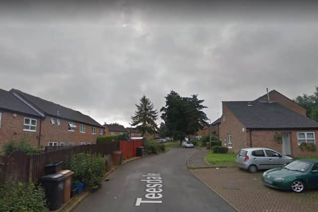 The victim was walking her dog between Teesdale and Talavera Way in Northampton.