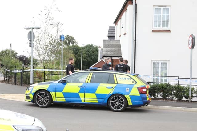 A police presence was first seen around lunchtime.